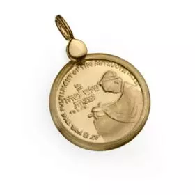 14K Gold Pendent with Gold Medal "Bar Mitzvah"